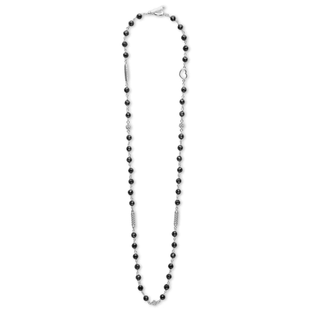Lagos Caviar Icon Black Ceramic Beaded Necklace