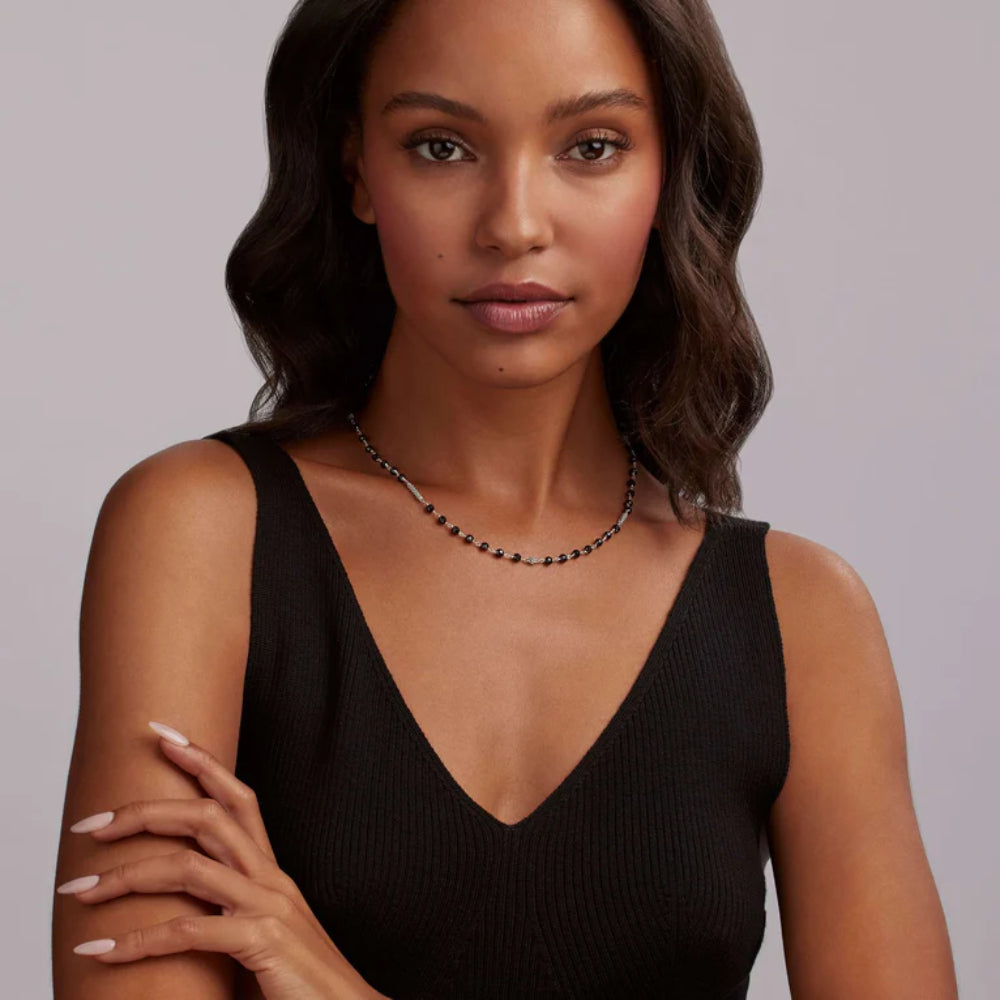 Lagos Caviar Icon Black Ceramic Beaded Necklace