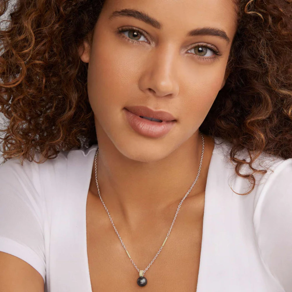 Lagos Luna Tahitian Black Pearl Pendant Necklace