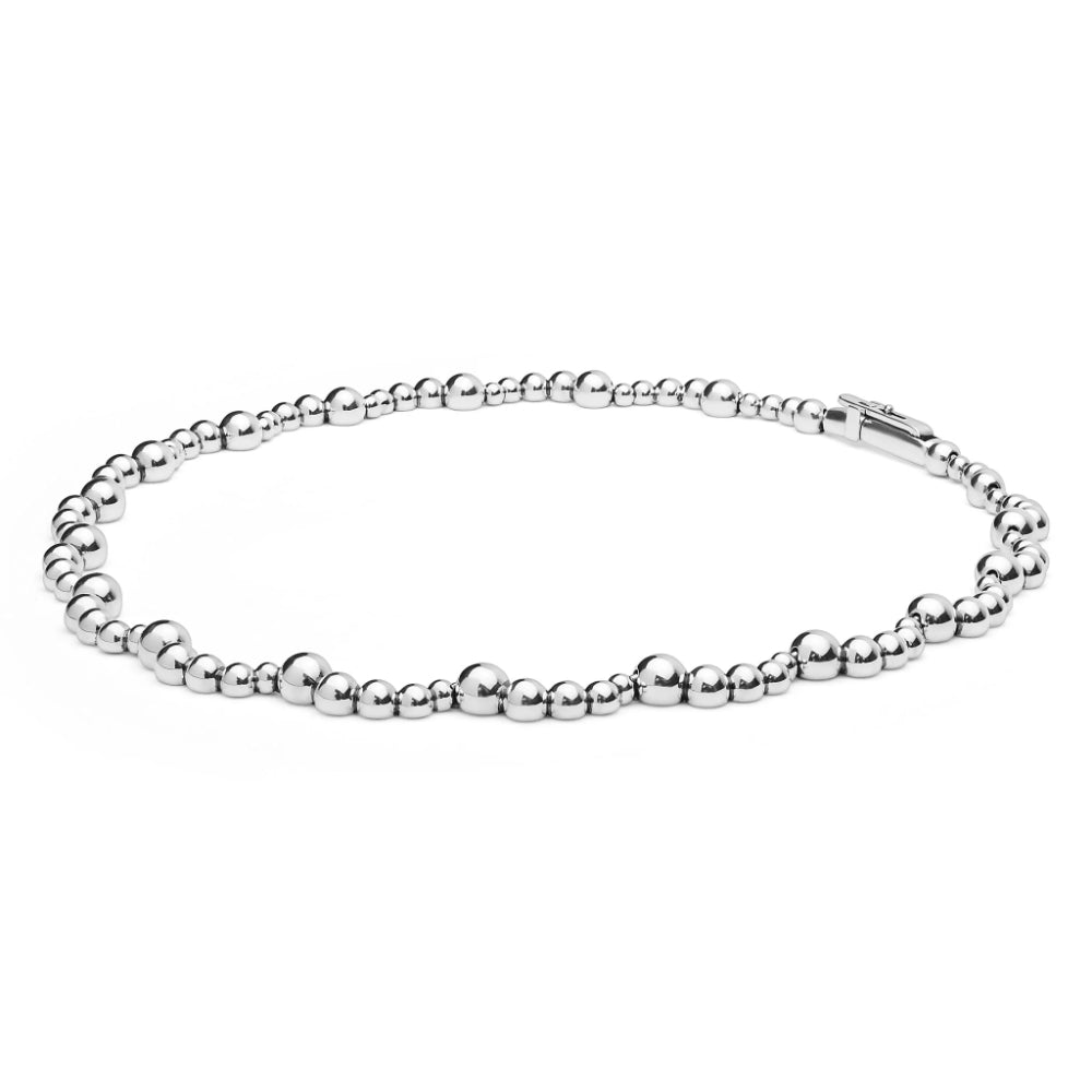 Lagos Caviar Bubbly Silver Beaded Scalloped Necklace