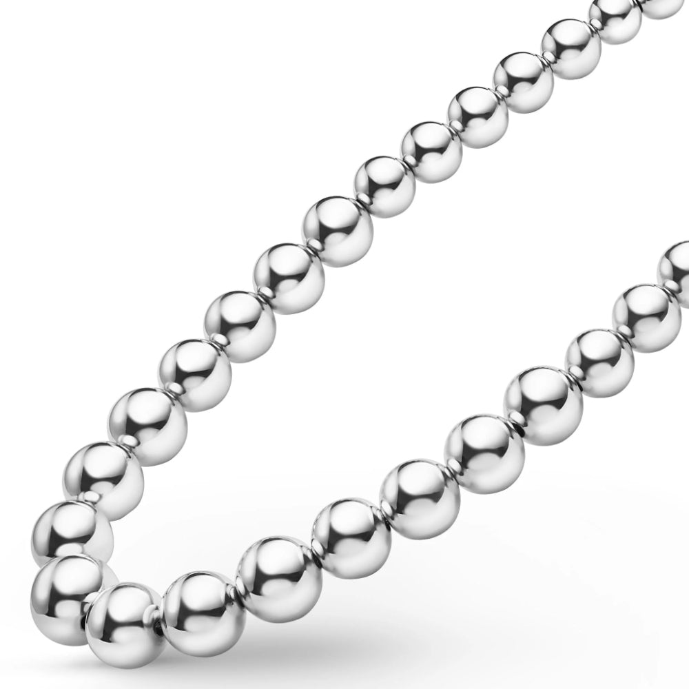 Lagos Caviar Bubbly Silver Graduated Bead Necklace