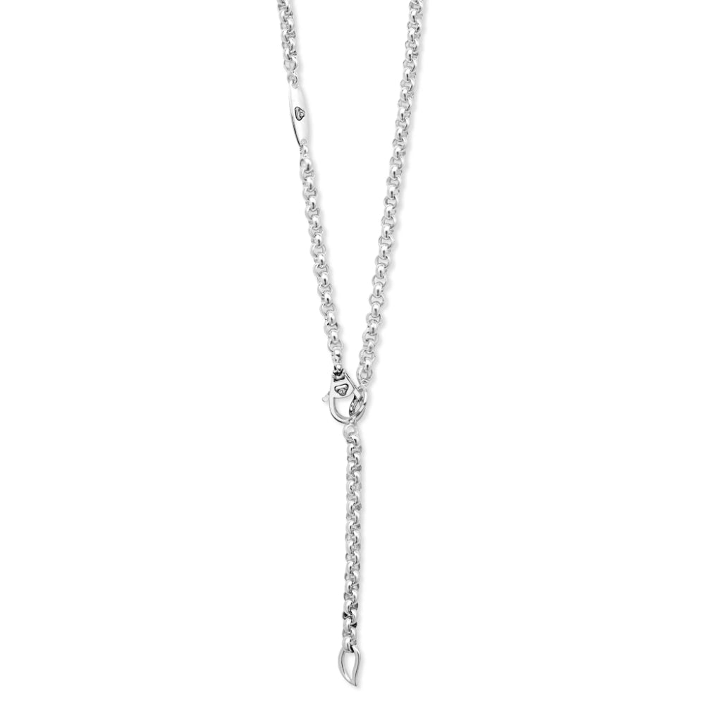 Lagos Signature Caviar Silver Ring Link Station Necklace