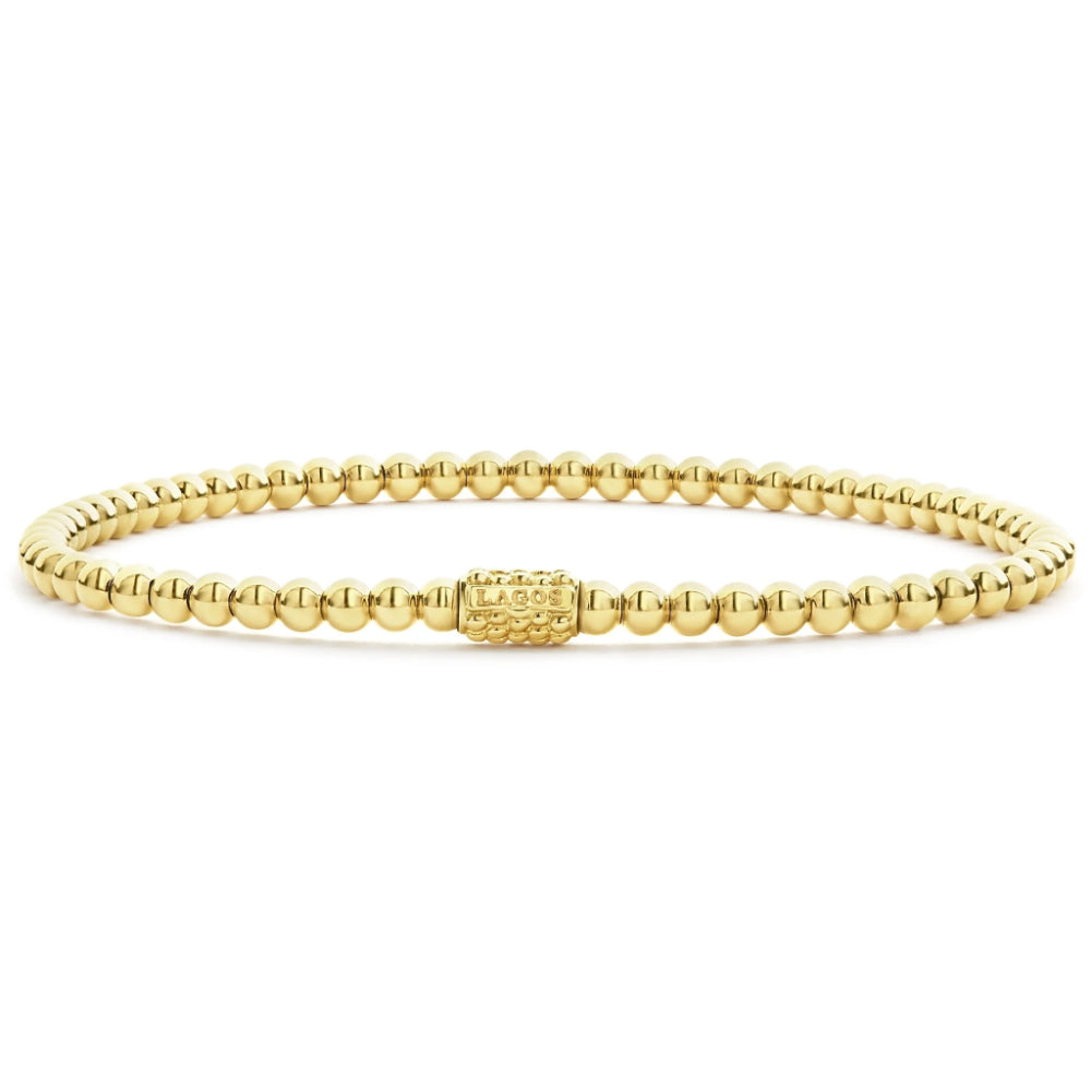 Lagos Caviar Gold 18k Bead Bracelet, 3mm