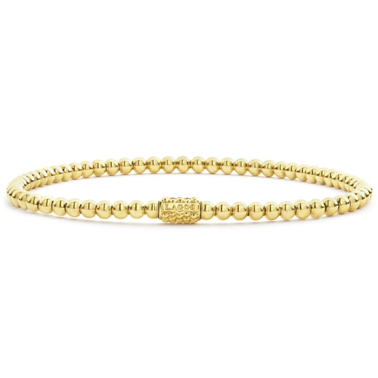 Lagos Caviar Gold 18k Bead Bracelet, 3mm