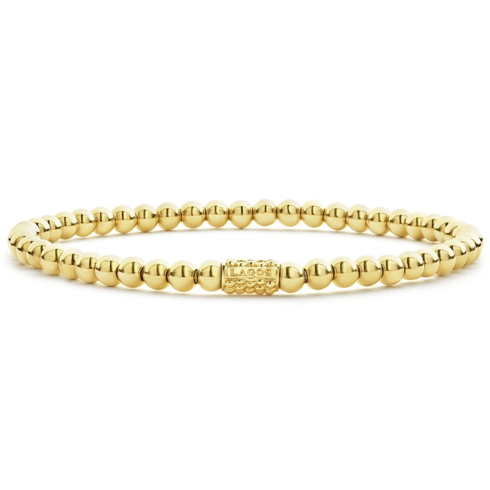Lagos Caviar Gold 18k Bead Bracelet, 4mm
