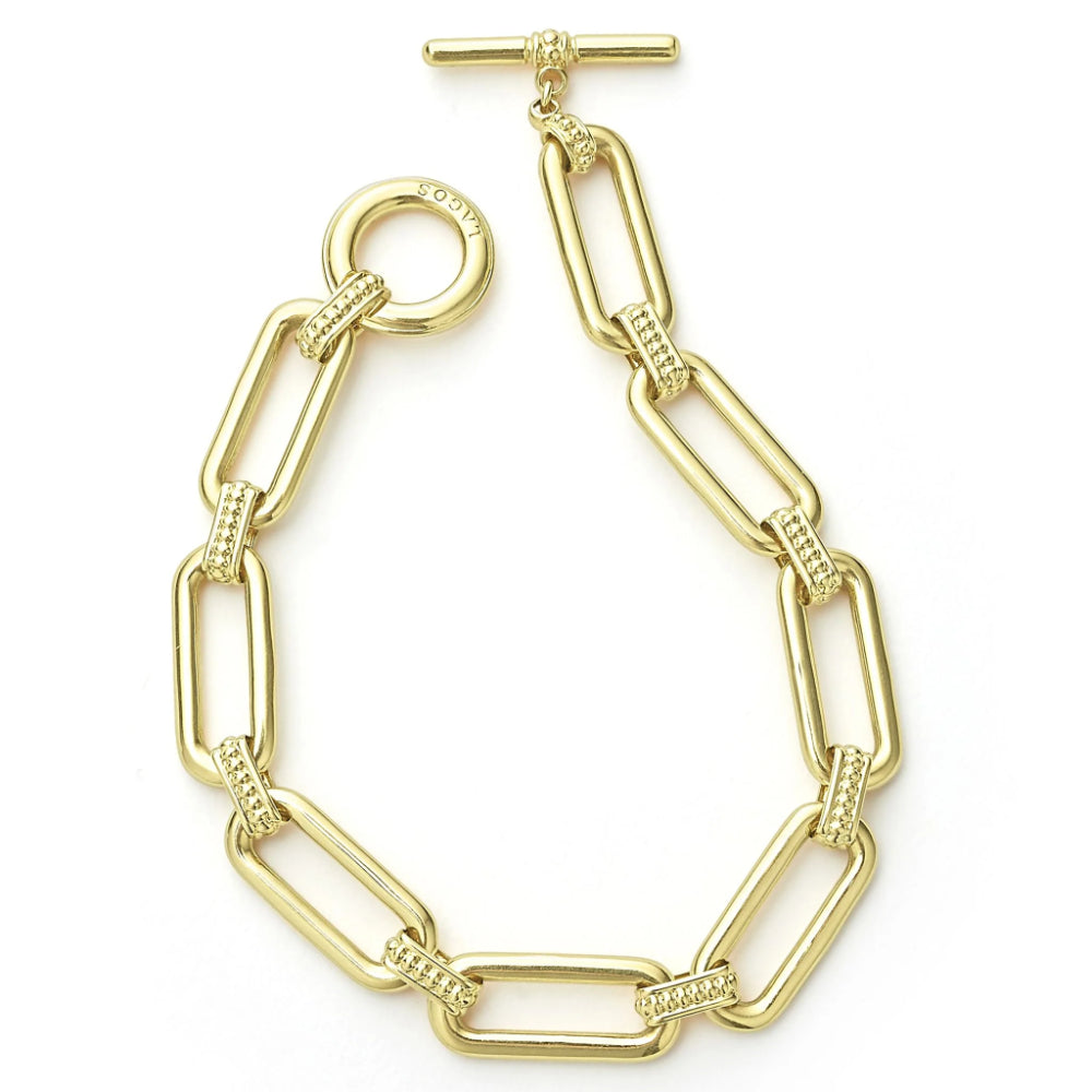Lagos 18k Gold Signature Caviar Link Bracelet