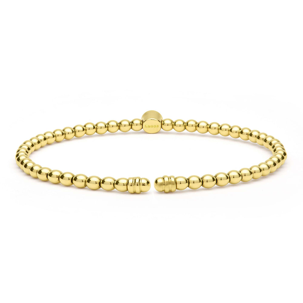 LAGOS Caviar Gold 18k Gold Caviar Beaded Diamond Cuff Bracelet