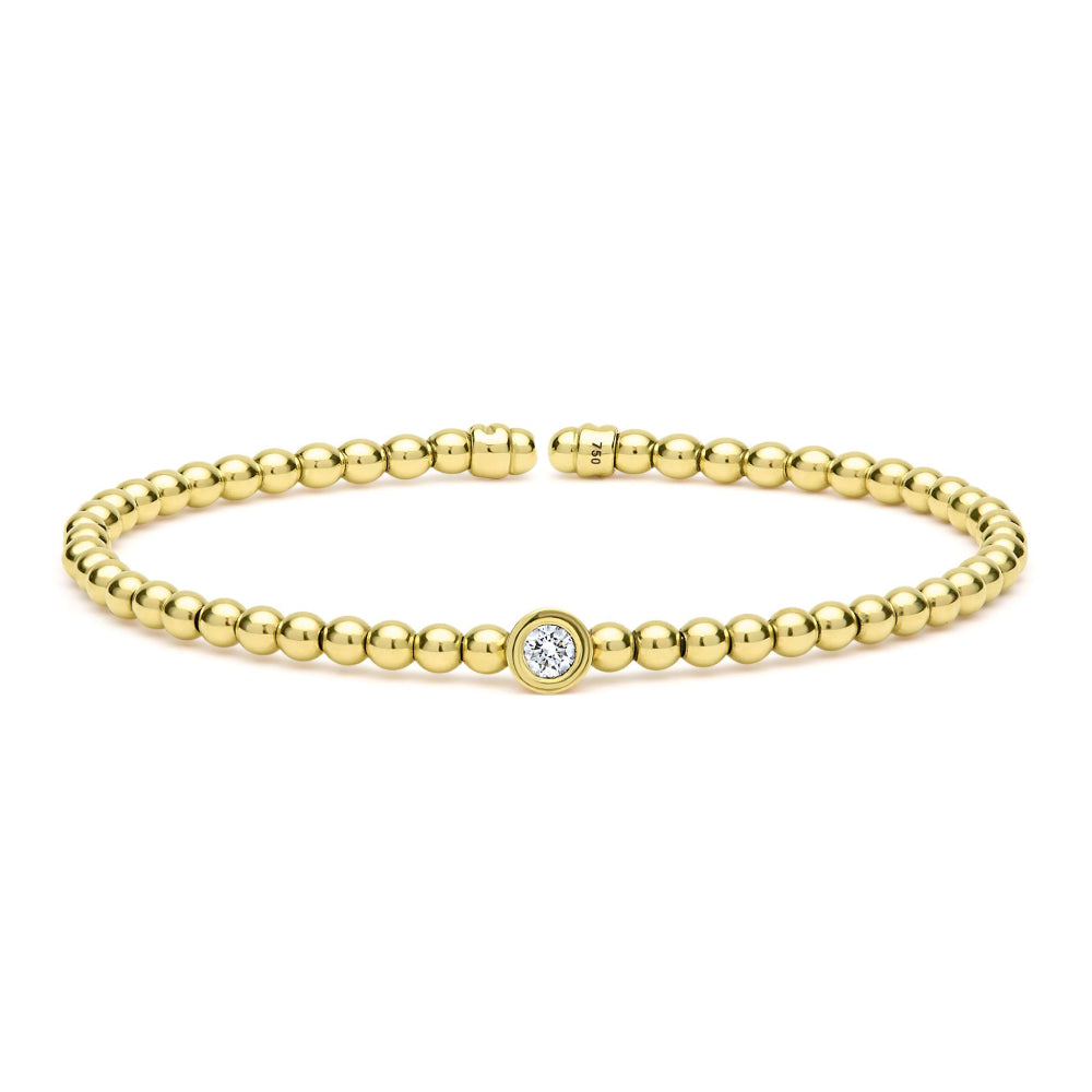 LAGOS Caviar Gold 18k Gold Caviar Beaded Diamond Cuff Bracelet