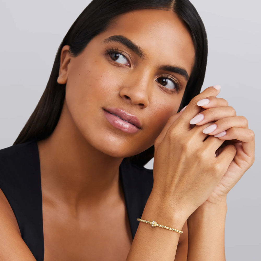 Lagos Caviar Gold 18k Gold Caviar Beaded Diamond Rondelle Cuff Bracelet