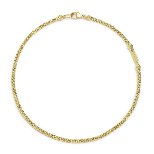Lagos Anthem 18k Gold Caviar Bracelet, 2mm