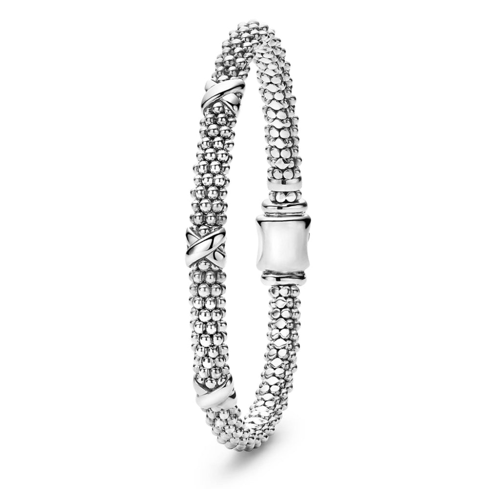 Lagos Embrace Three Station X Caviar Bracelet, 6mm