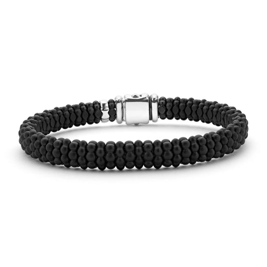 Lagos Black Caviar Matte Ceramic Beaded Bracelet, 9mm