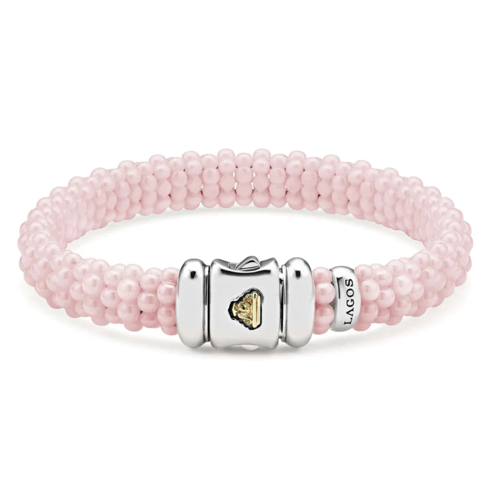 Lagos Pink Caviar Ceramic Beaded Bracelet, 9mm