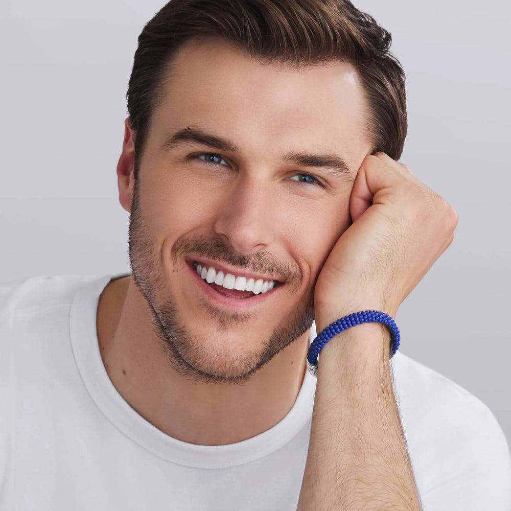 Lagos Blue Caviar Matte Blue Ceramic Beaded Bracelet
