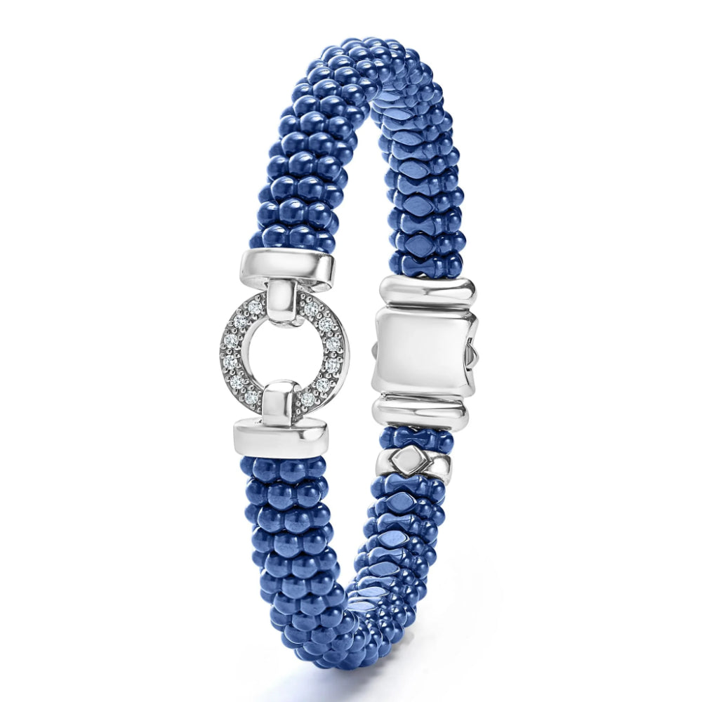 Lagos Blue Caviar Ultramarine Ceramic Diamond Circle Bracelet, 9mm