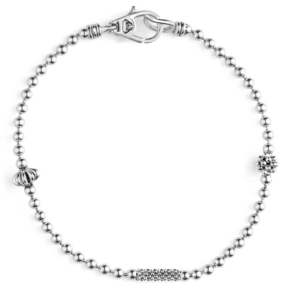 Lagos Silver Caviar Icon Beaded Bracelet