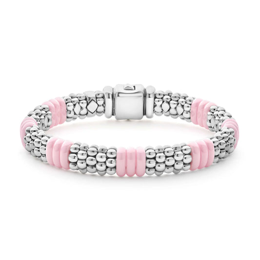 Lagos Pink Caviar Ceramic Beaded Bracelet, 9mm