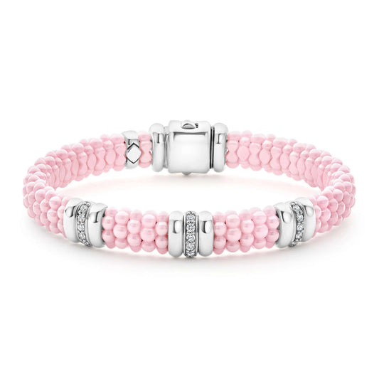 Lagos Pink Caviar Ceramic Caviar Beaded Bracelet, 9mm