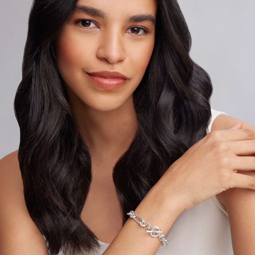 Lagos Signature Caviar Sterling Silver Elongated Link Bracelet - Small
