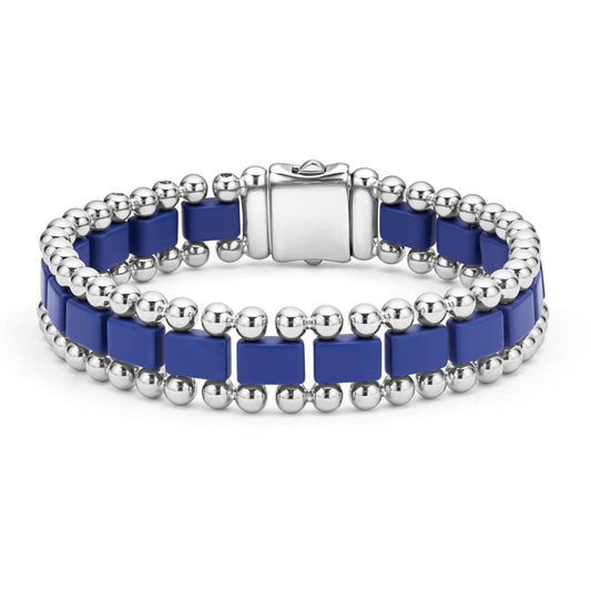 Lagos Anthem Matte Ultramarine Ceramic Link Bracelet