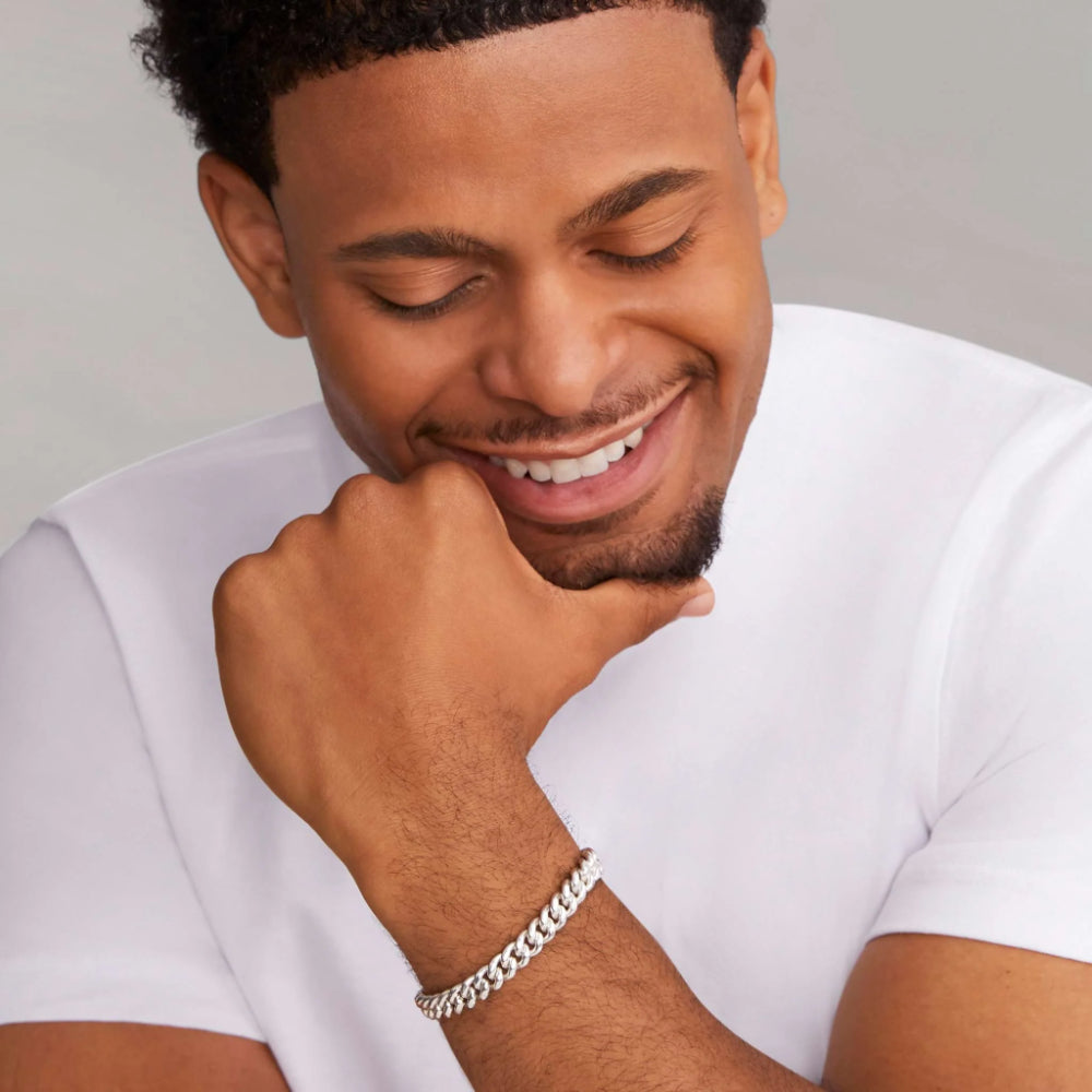 Lagos Anthem Silver Curb Chain Bracelet, 8mm