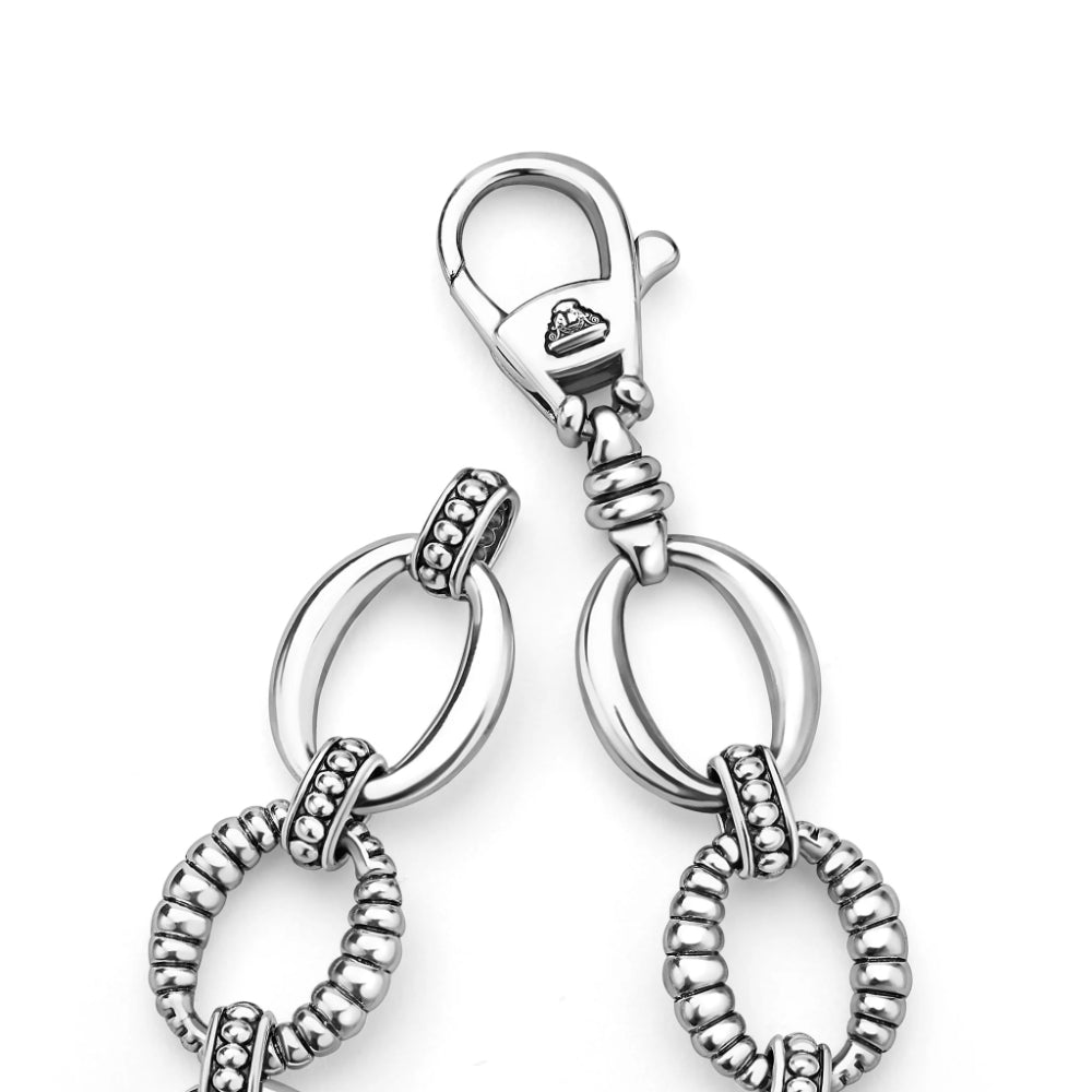 Lagos Signature Caviar Oval Fluted Link Bracelet, 19mm