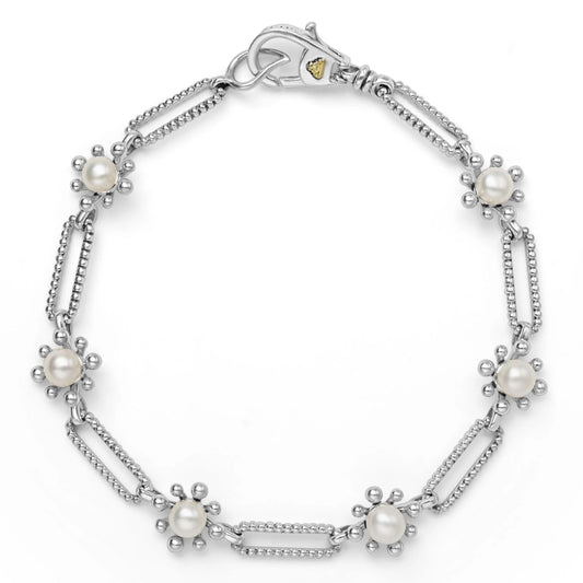 Lagos Luna Fleur Pearl Link Bracelet