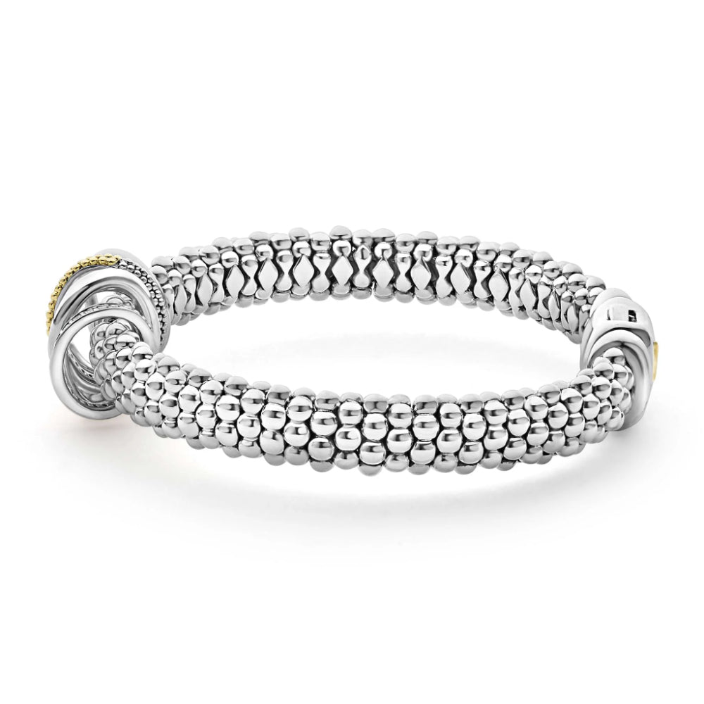 Lagos Caviar Lux Two-Tone Five Ring Diamond Bracelet