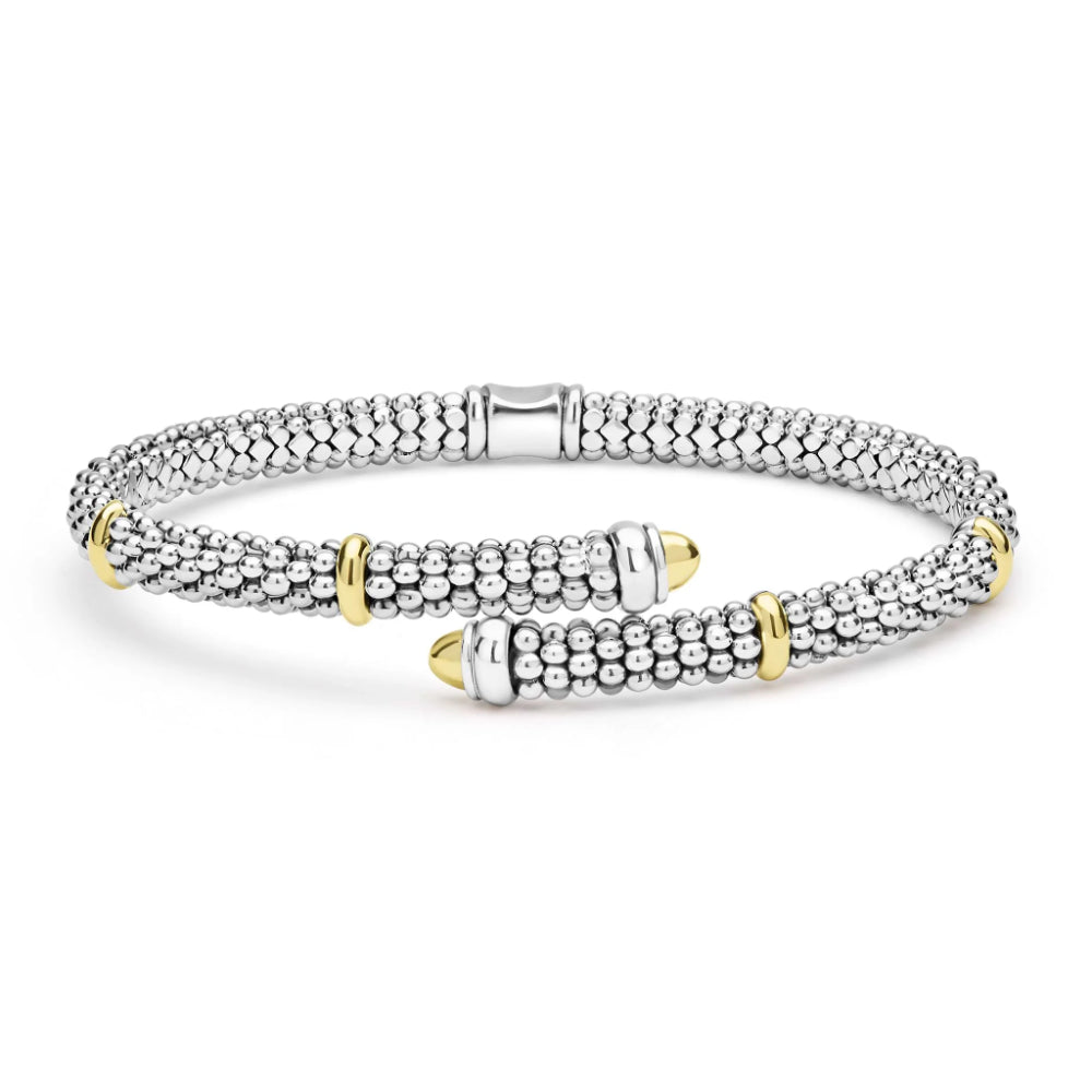Lagos Signature Caviar Two-Tone Caviar Versa Bypass Bracelet