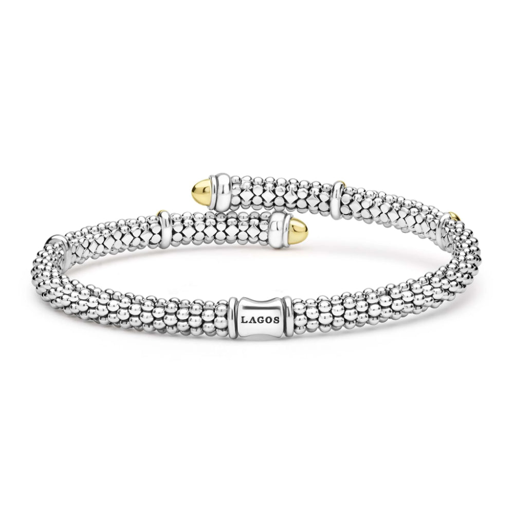 Lagos Signature Caviar Two-Tone Caviar Versa Bypass Bracelet