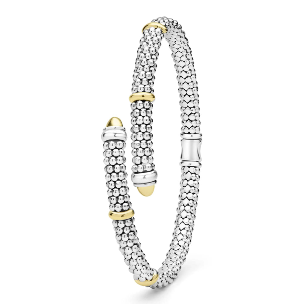 Lagos Signature Caviar Two-Tone Caviar Versa Bypass Bracelet