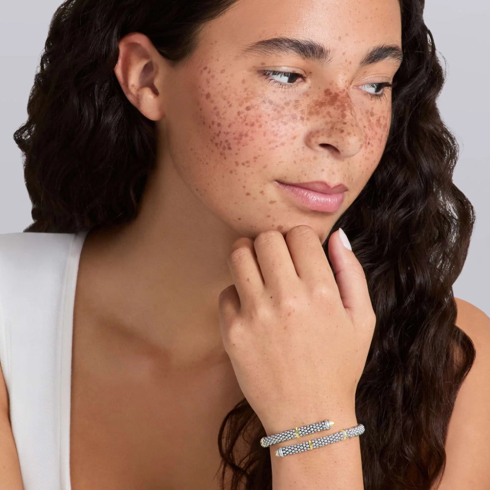 Lagos Signature Caviar Two-Tone Caviar Versa Bypass Bracelet