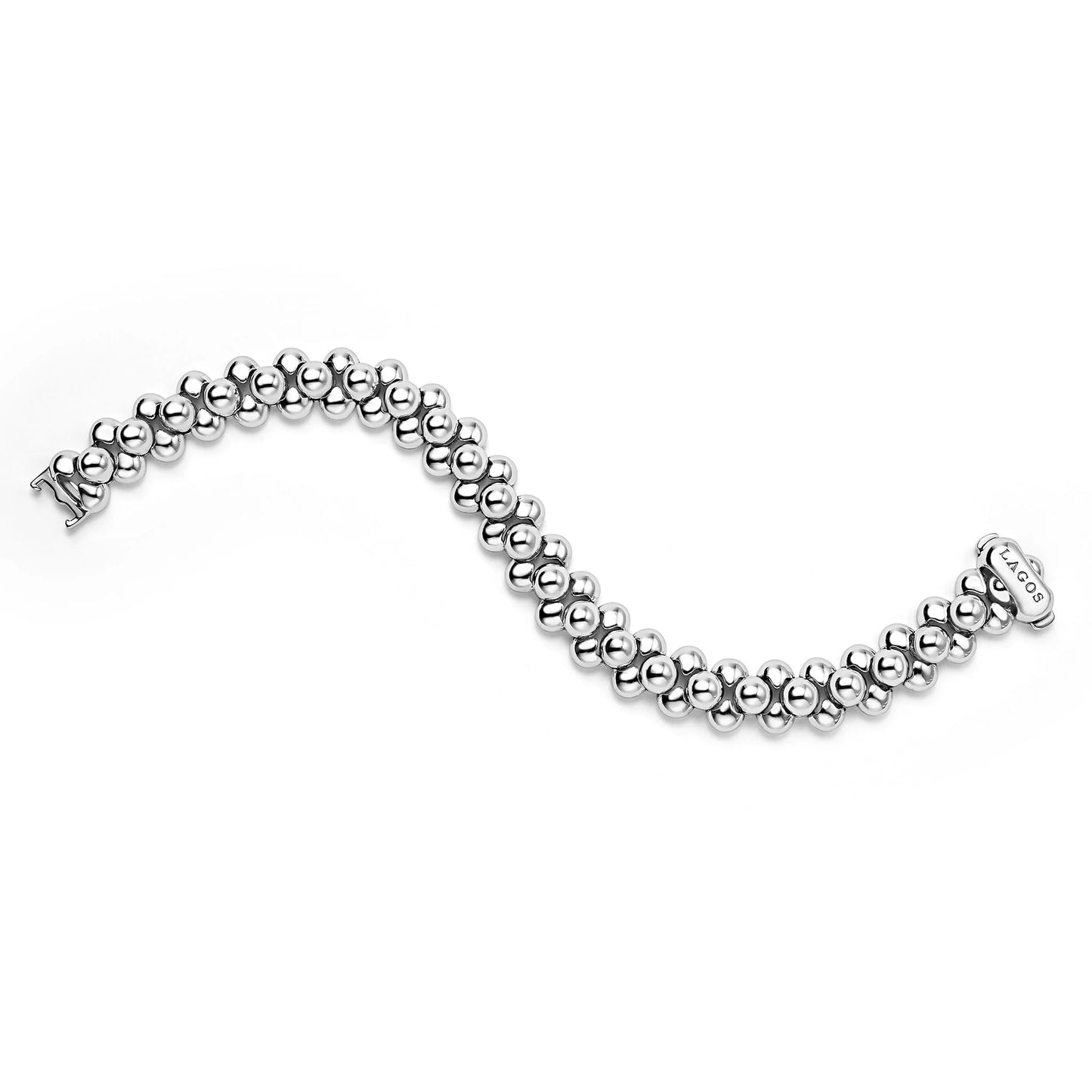 Silver bracelet on a white background