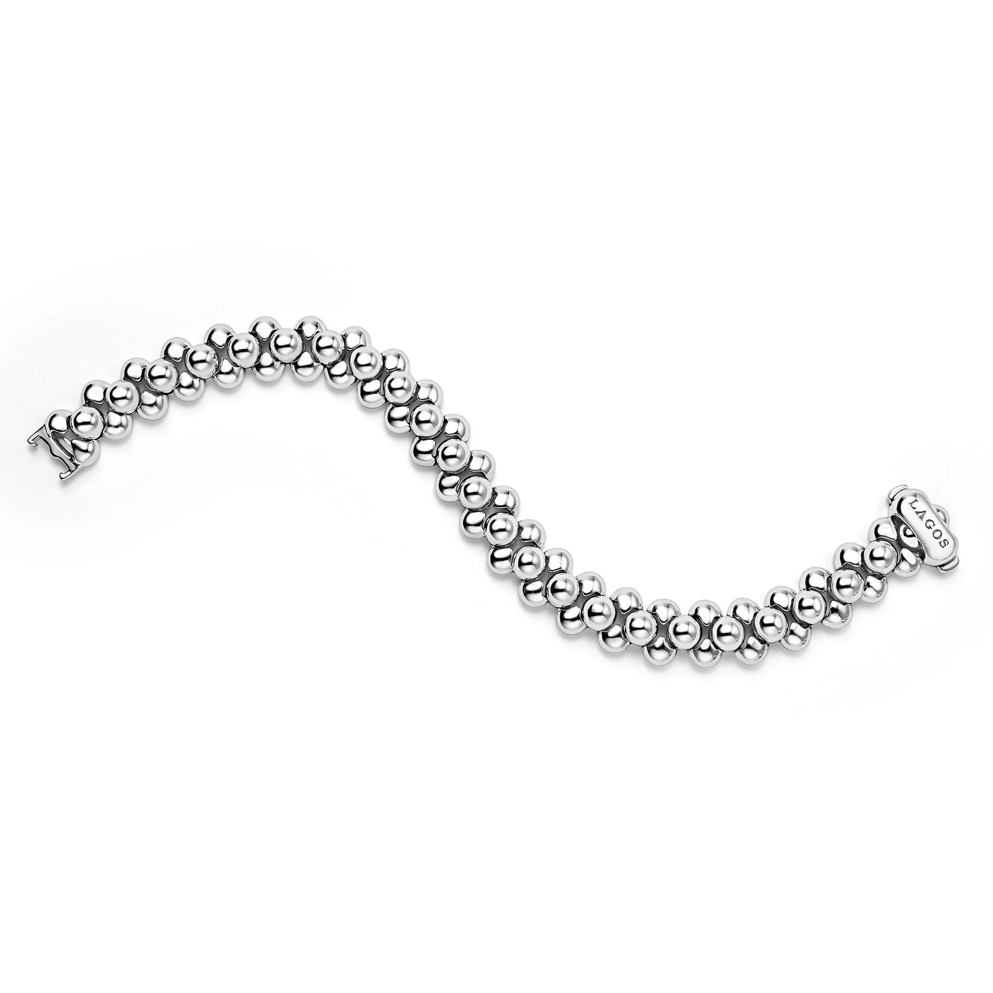 Silver bracelet on a white background