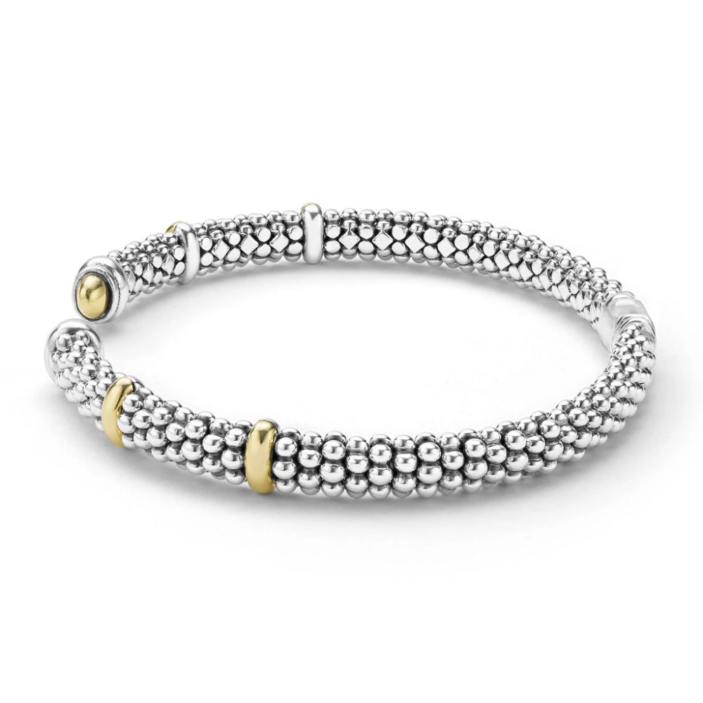 Lagos Signature Caviar Two-Tone Caviar Versa Torque Bracelet
