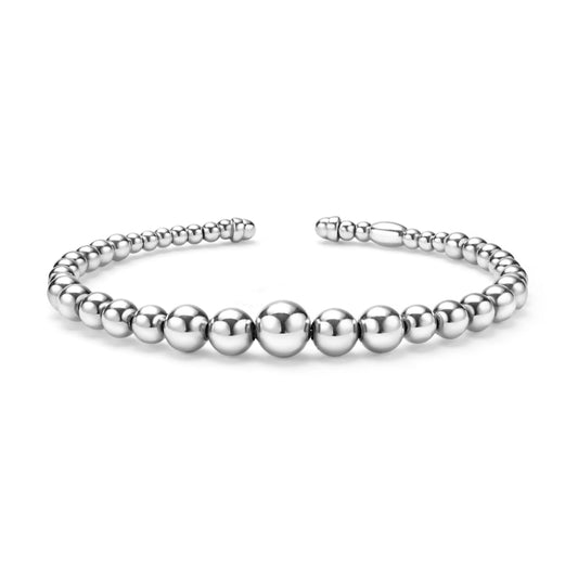 Lagos Caviar Bubbly Silver Beaded Cuff Bracelet