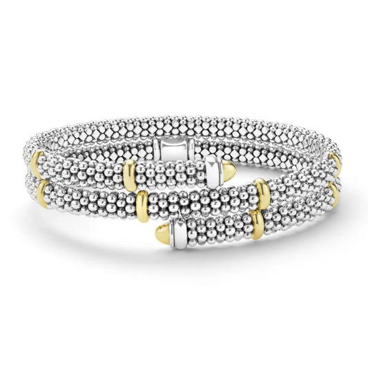 Lagos Signature Caviar Two-Tone Caviar Versa Wrap Bracelet