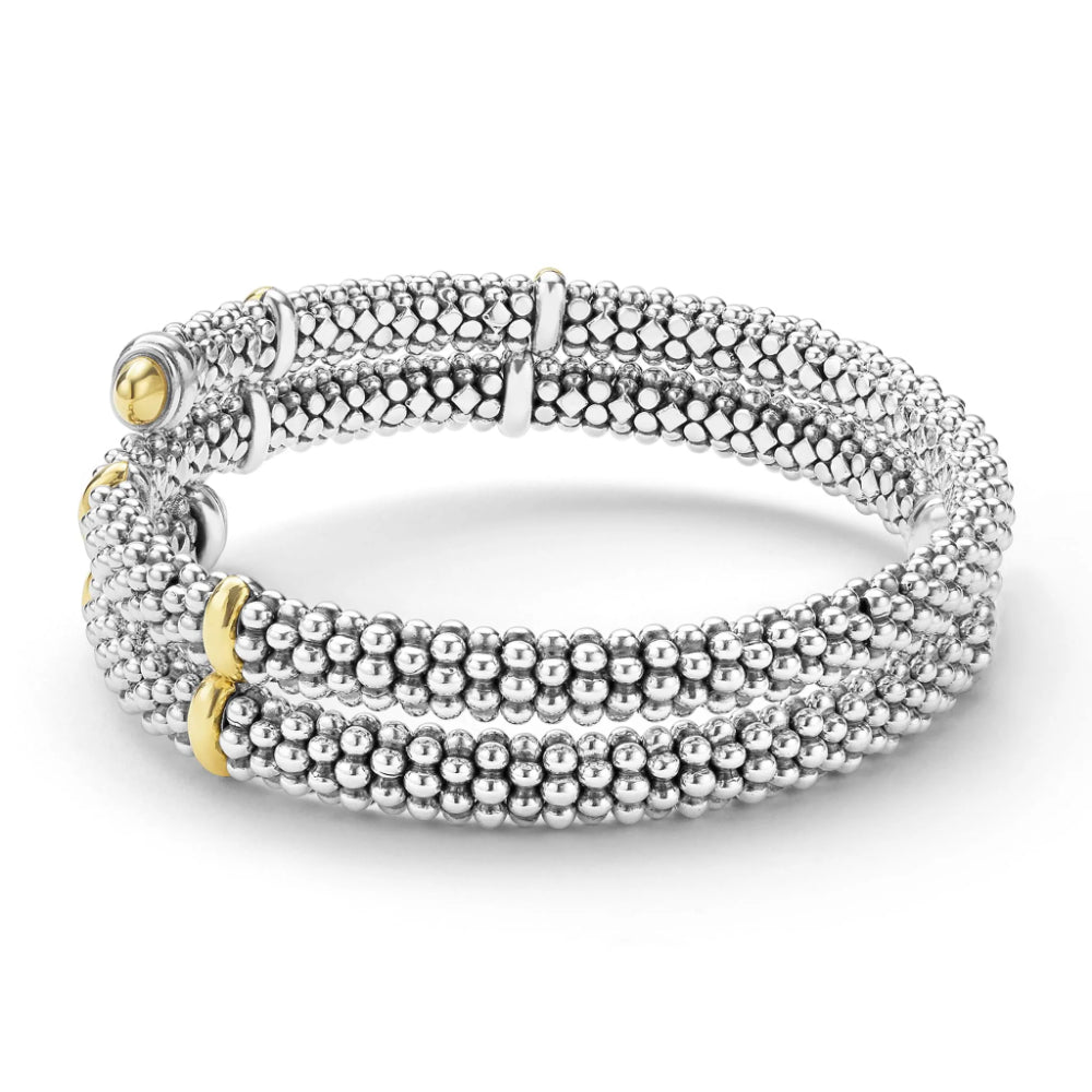Lagos Signature Caviar Two-Tone Caviar Versa Wrap Bracelet