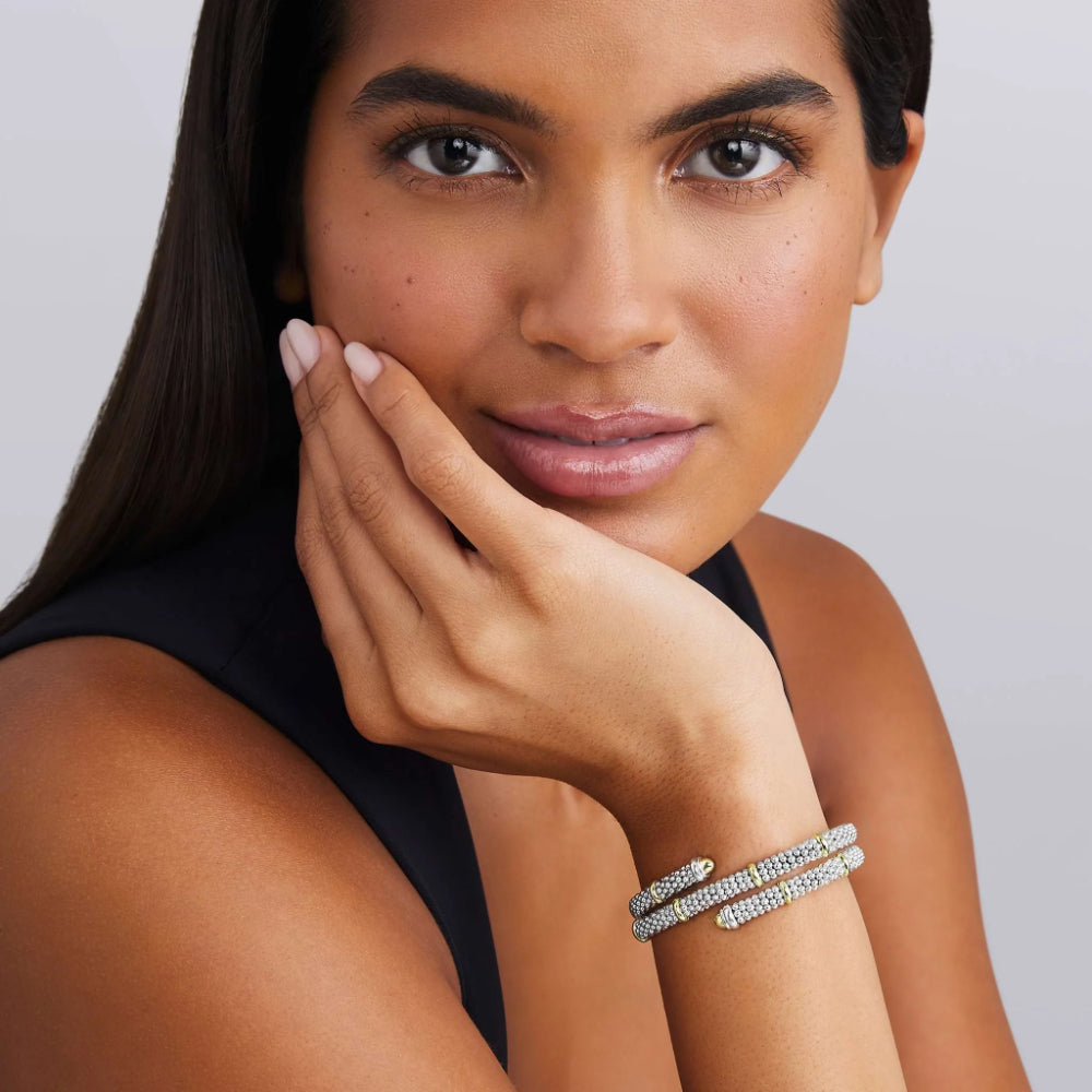 Lagos Signature Caviar Two-Tone Caviar Versa Wrap Bracelet