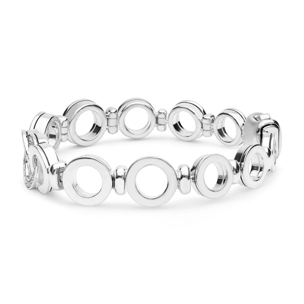 Lagos Signature Caviar Sterling Silver Interlocking Diamond Link Bracelet