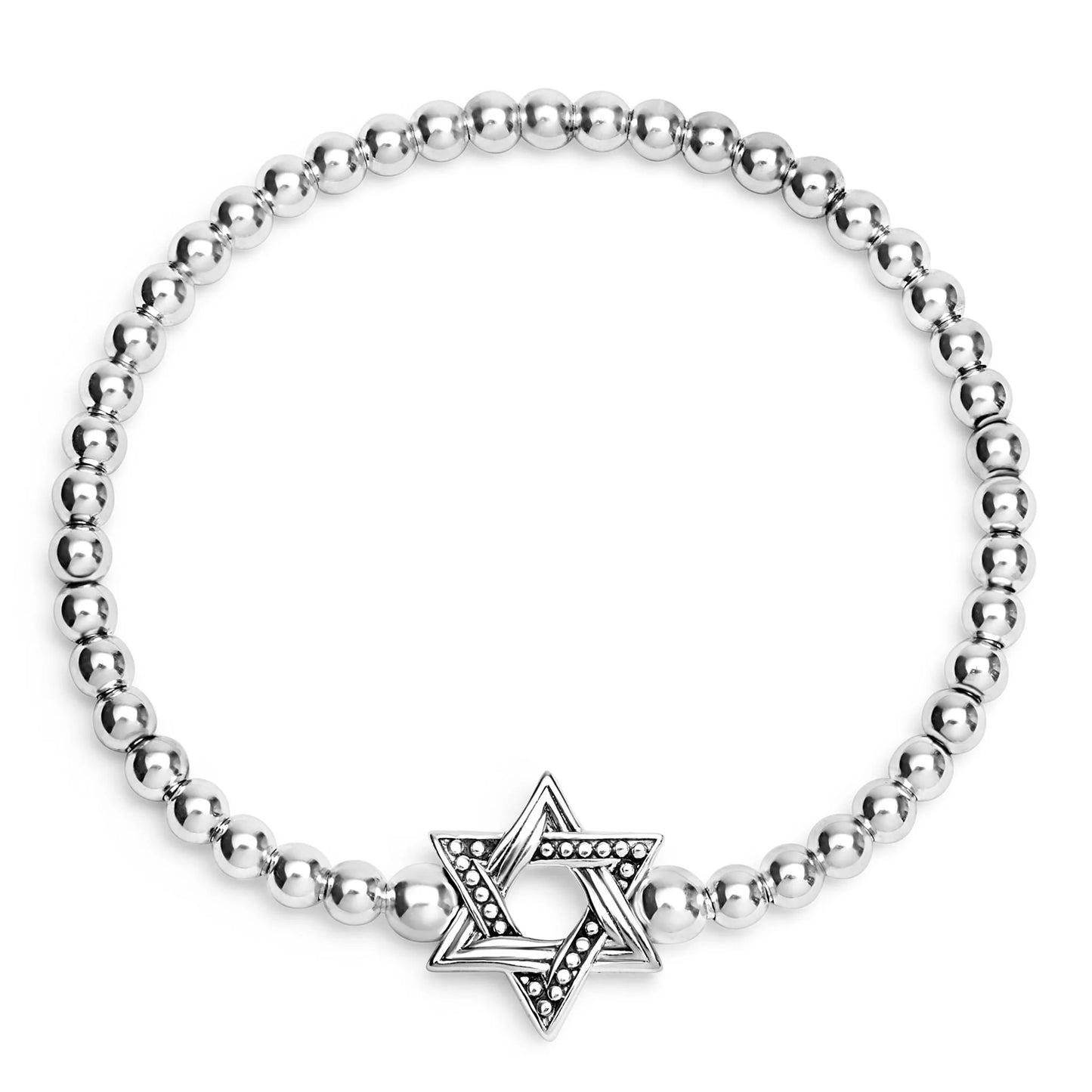Lagos Signature Caviar Sterling Silver Star of David Stretch Bracelet