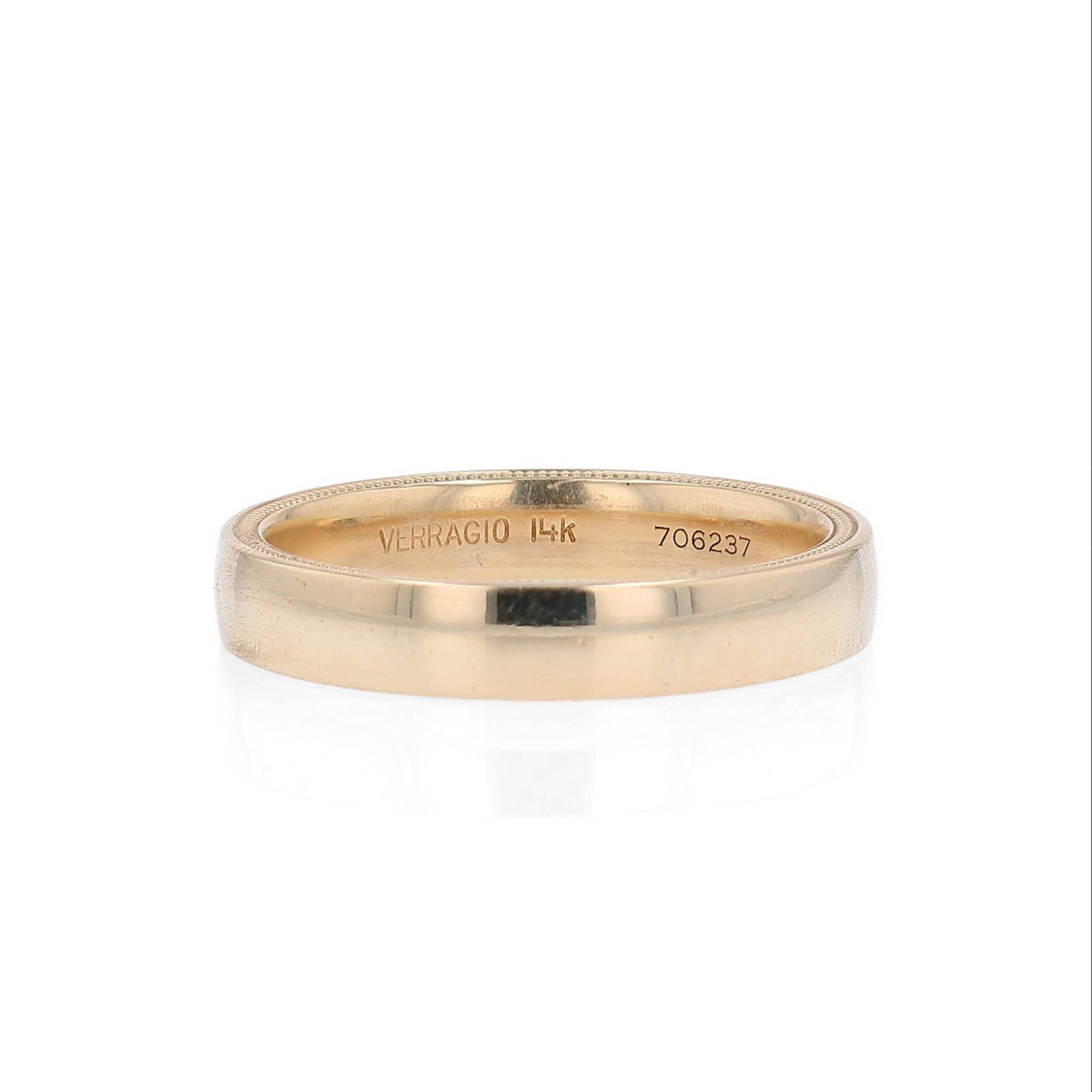 Estate Verragio 14k Yellow Gold Polished Center with Beaded Edges Wedding Band