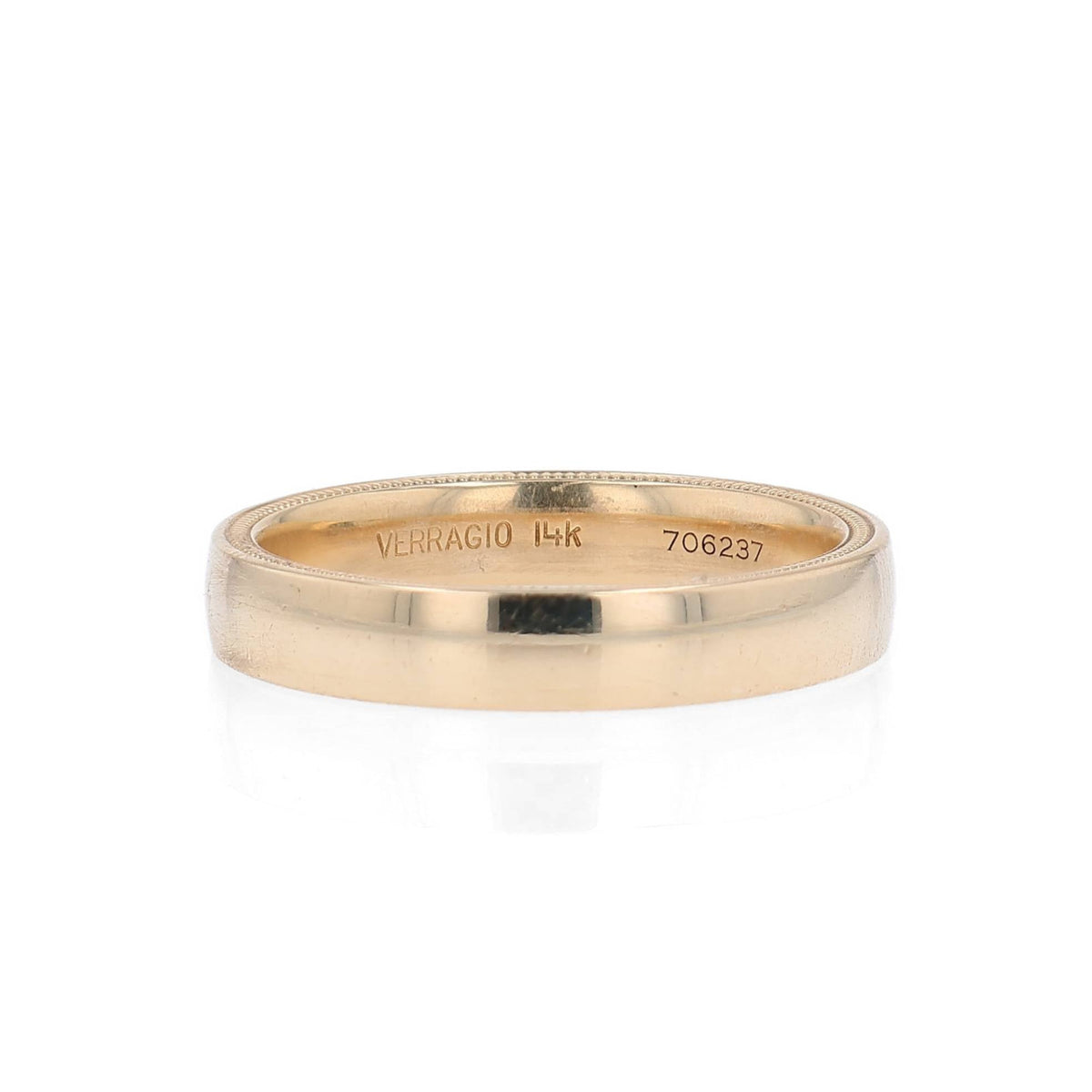 Estate Verragio 14k Yellow Gold Polished Center with Beaded Edges Wedding Band