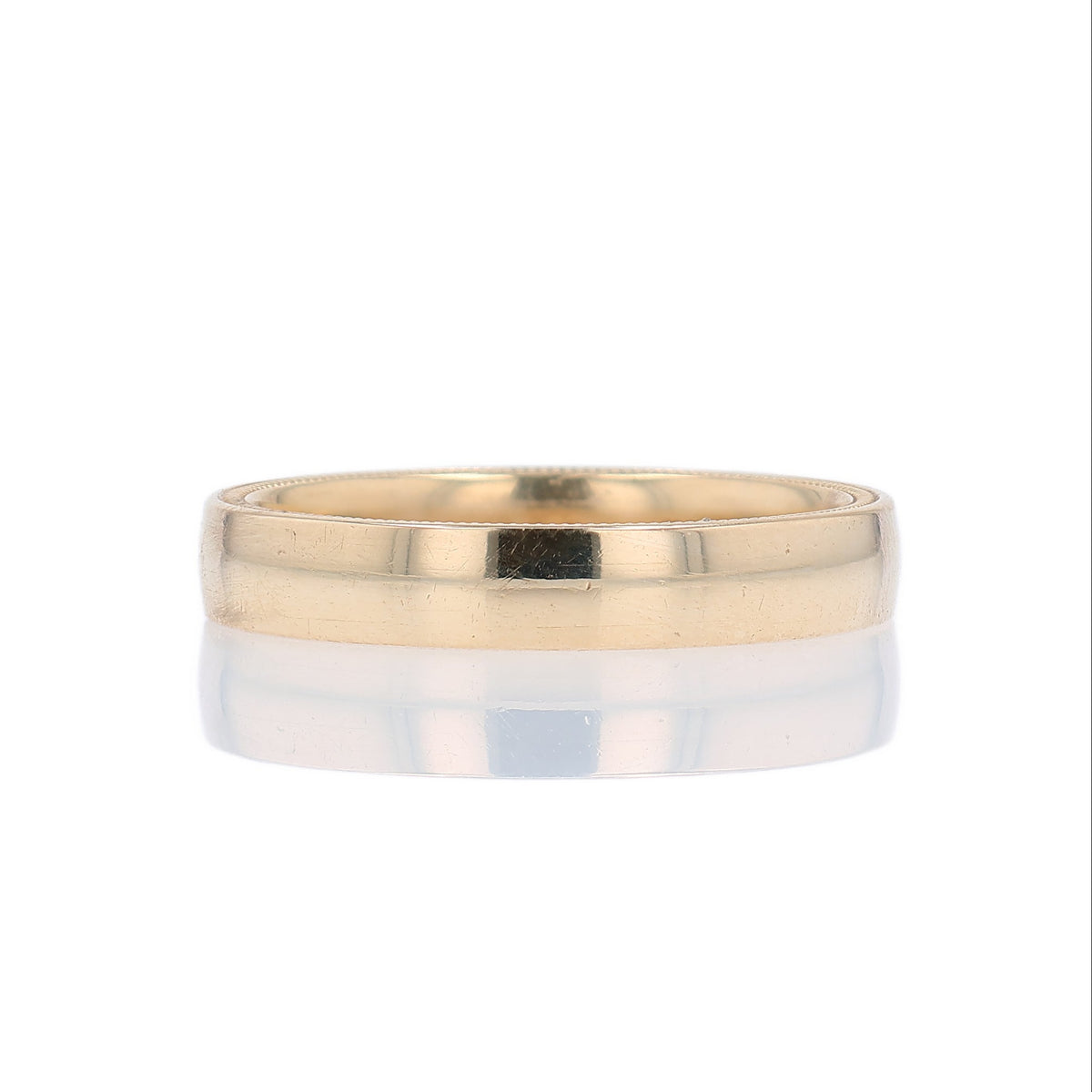 Estate Verragio 14k Yellow Gold Polished Center with Beaded Edges Wedding Band