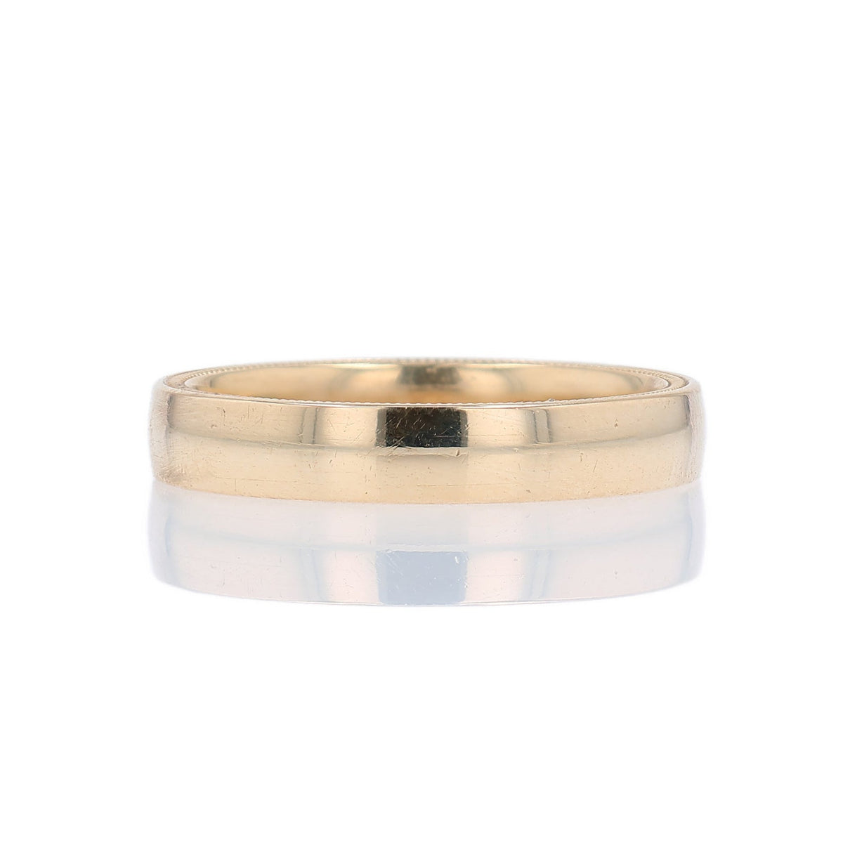 Estate Verragio 14k Yellow Gold Polished Center with Beaded Edges Wedding Band