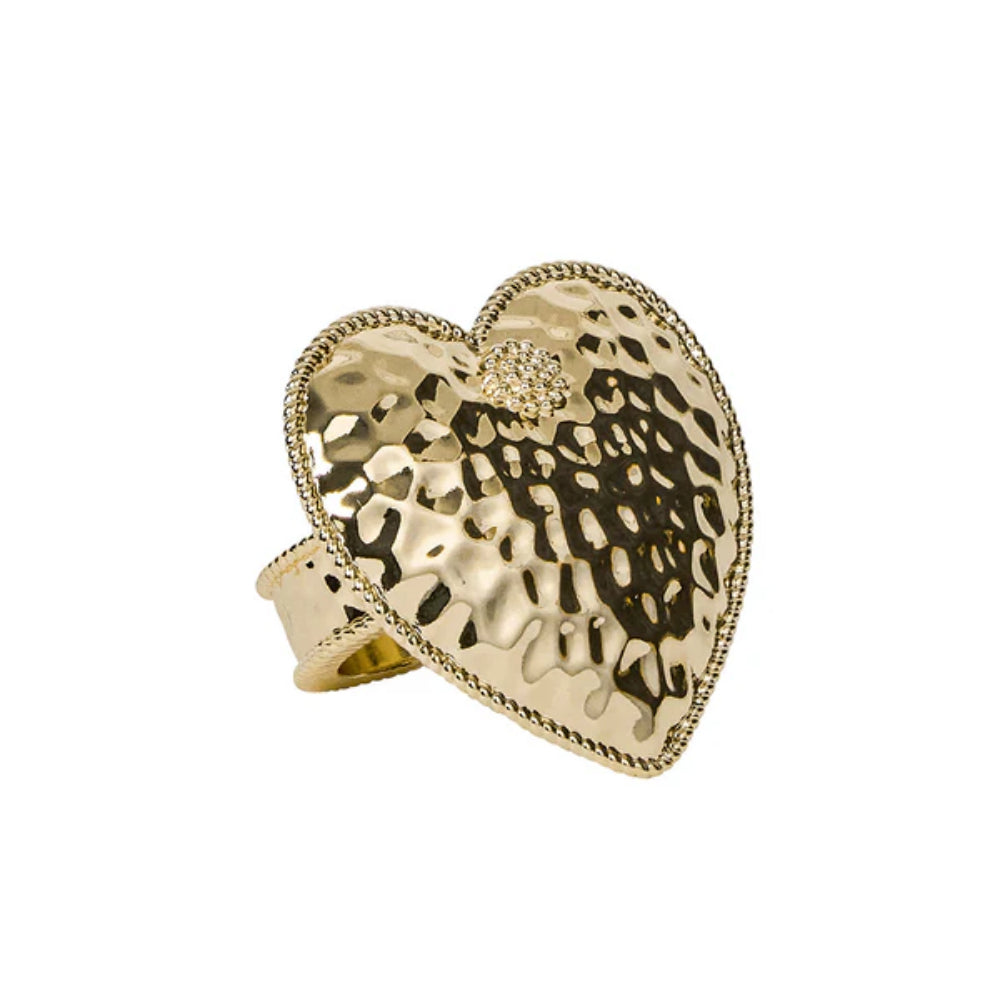 Juliska Berry & Thread Heart Napkin Ring Set of 4 - Gold