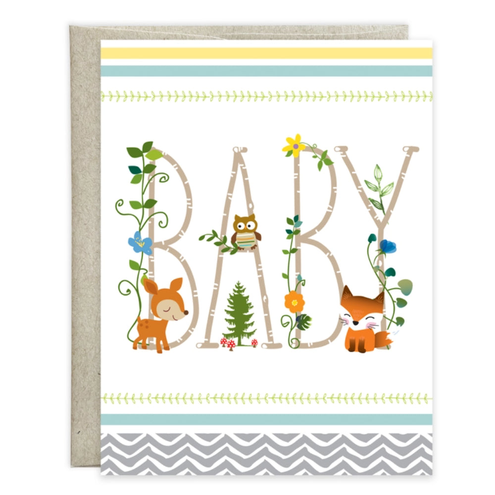 baby greeting card with animal designs