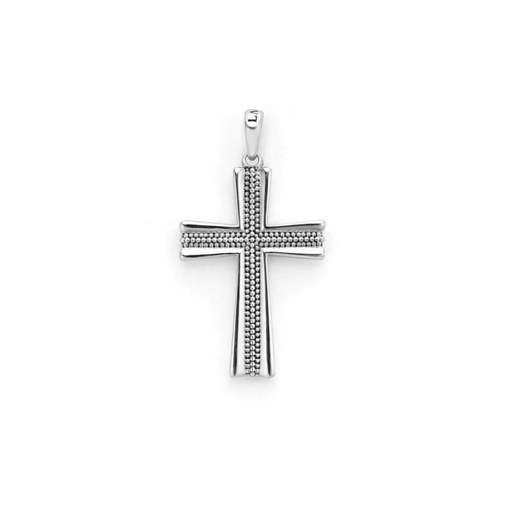 Lagos Anthem Caviar Beaded Cross Amulet