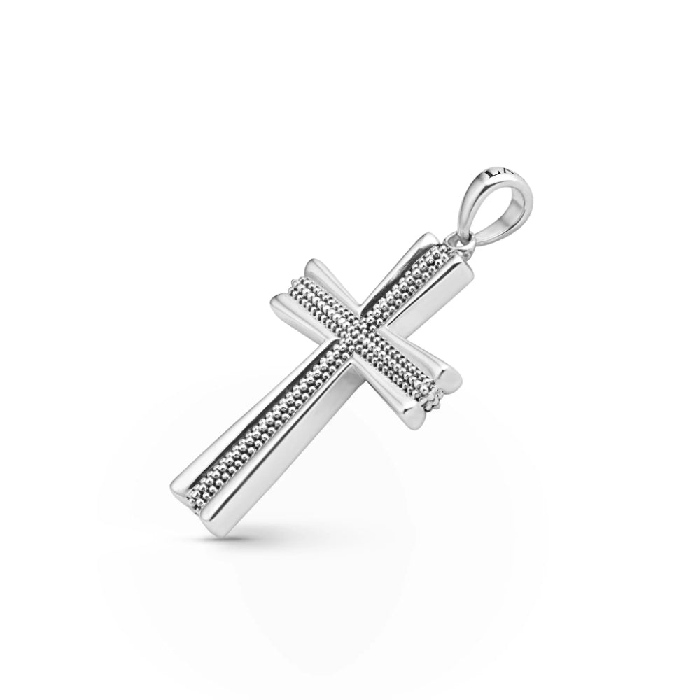Lagos Anthem Caviar Beaded Cross Amulet