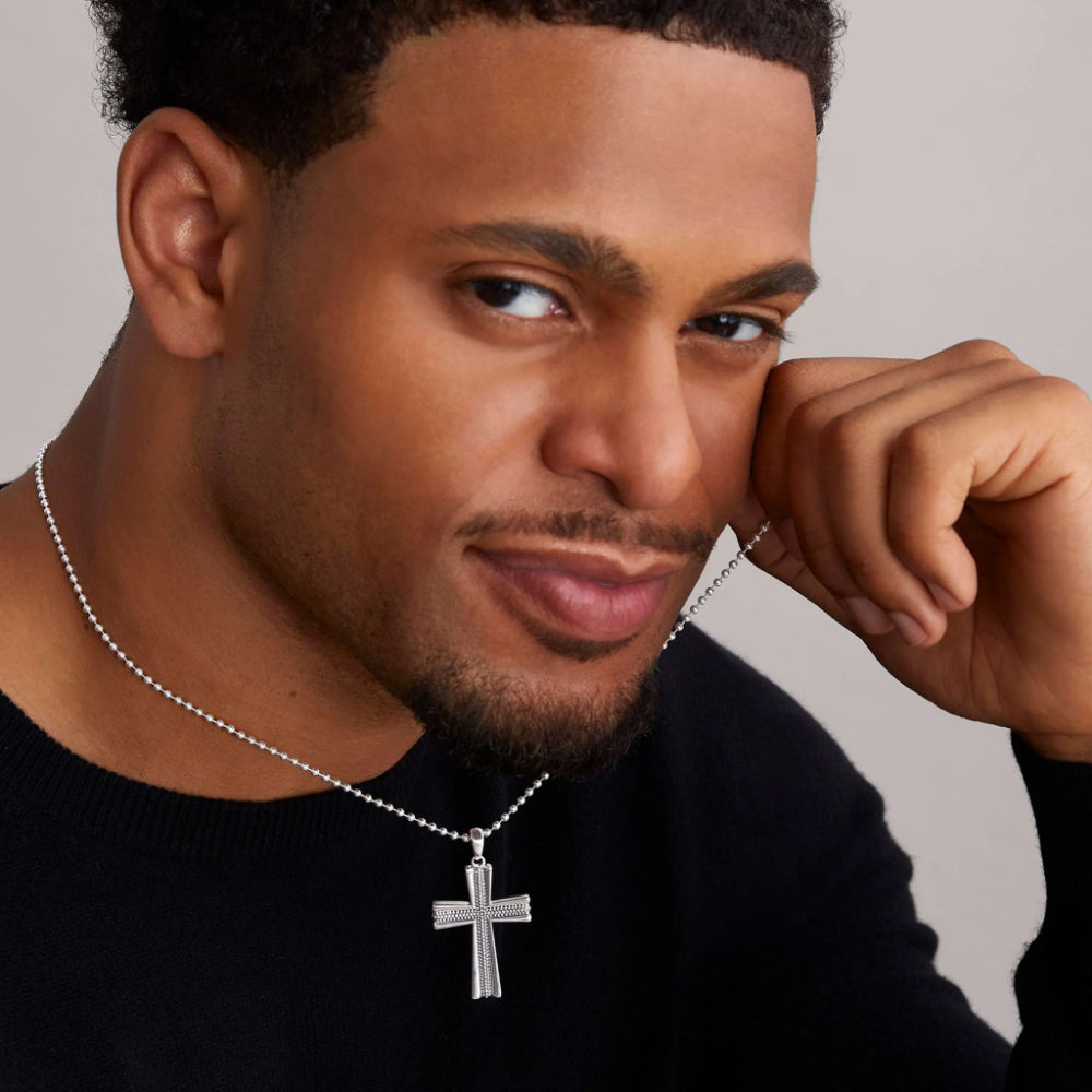 Lagos Anthem Caviar Beaded Cross Amulet